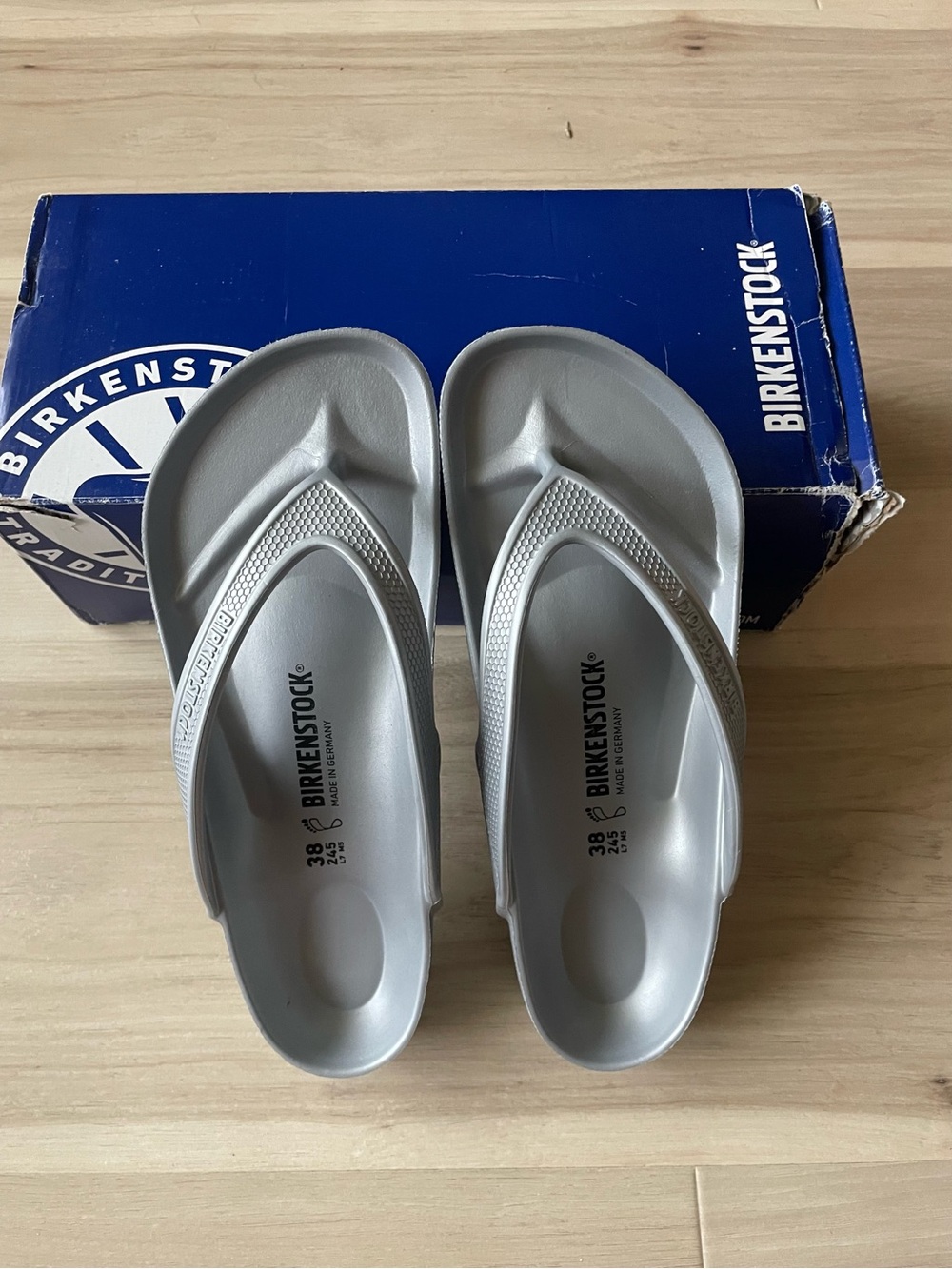 Birkenstock Silver EVA Thong Sandals - Women